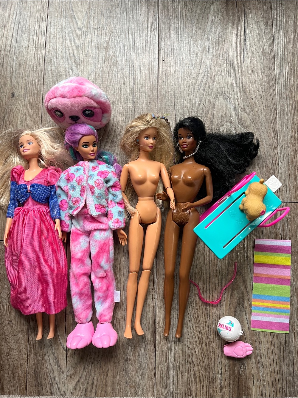 Barbie Dolls Pack with Pink & Turquoise Accessories